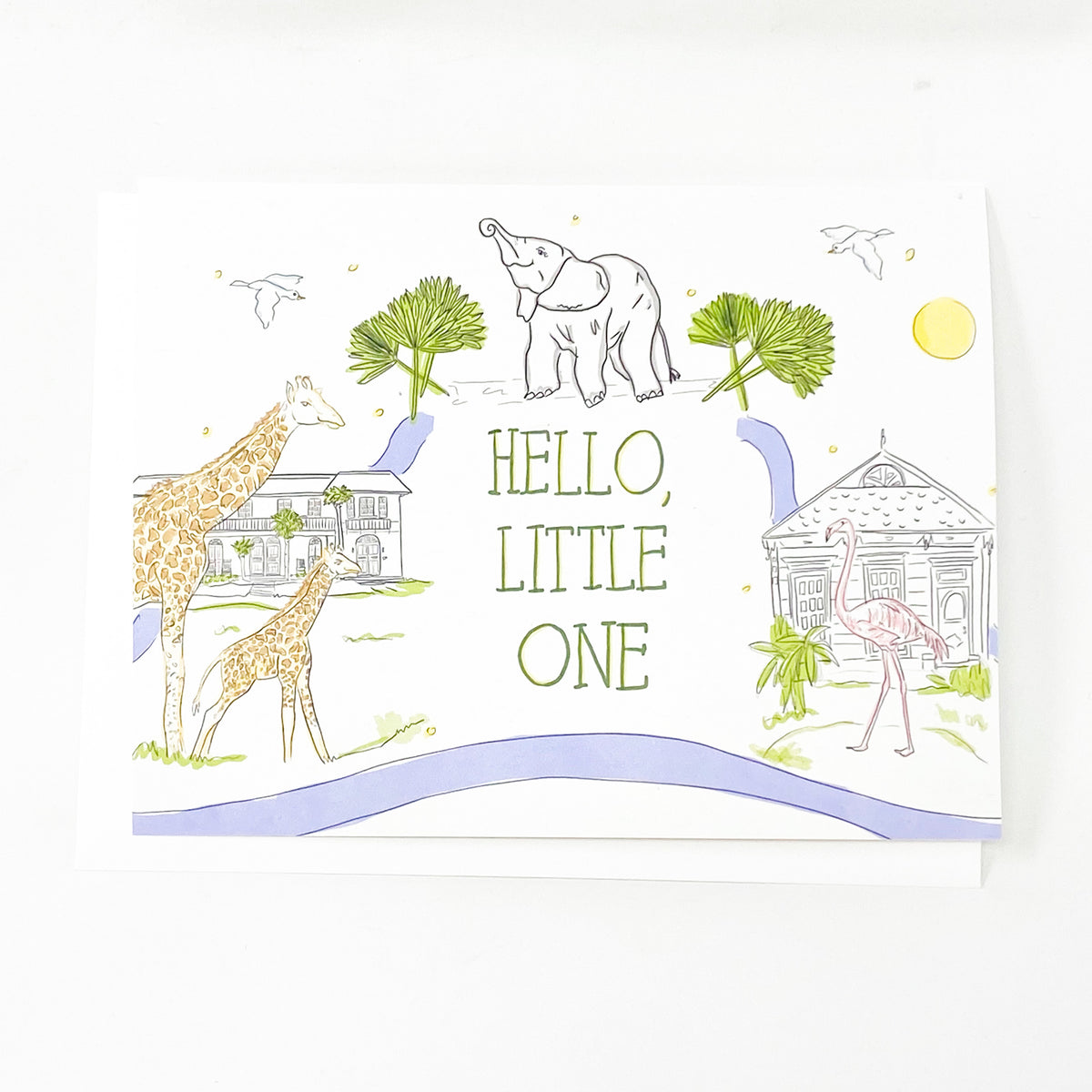 Hello Little One Card - Cute New Orleans Inspired Baby Shower Gender ...