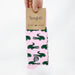 Bonfolk Pink Socks Green Gators Men's Unisex Gift