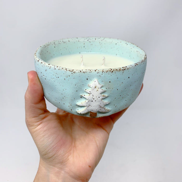 Christmas Tree Pottery Candle