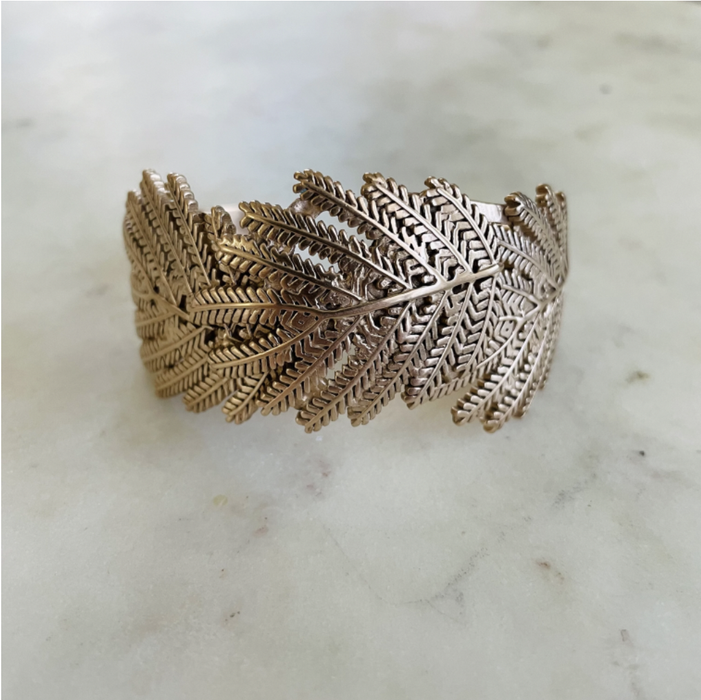 Mimosa Handcrafted Brass Pineneedle Cuff // Women's Delicate Jewelry // New Orleans