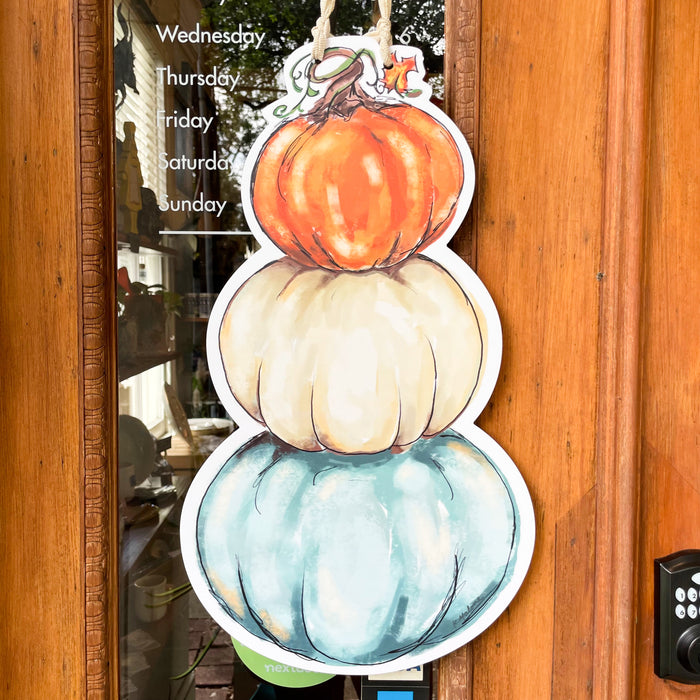 Double Sided Snowman / Pumpkin Stack Door Hanger