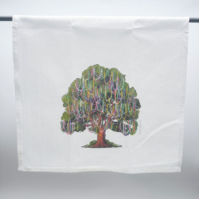 Mardi Gras Bead Tree Tea Towel