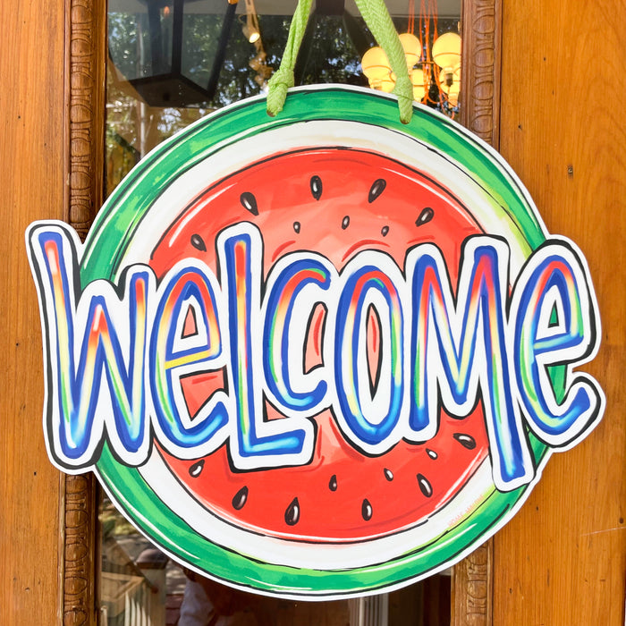 Home Malone Watermelon Welcome Door Hanger Made In USA
