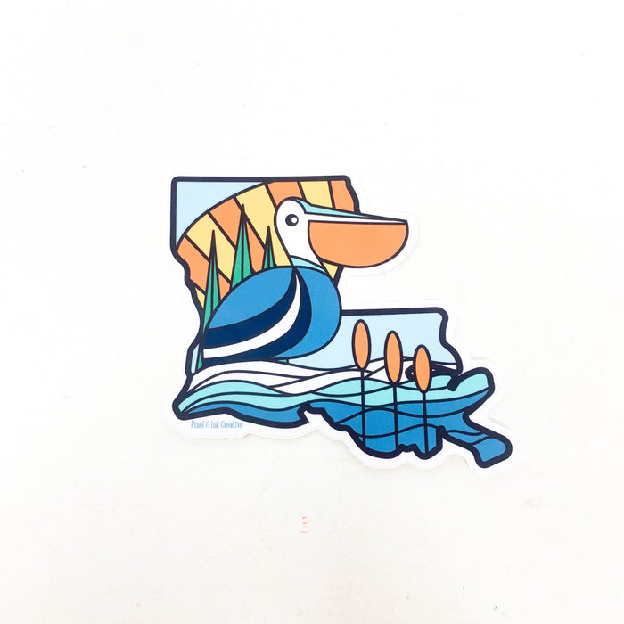 Louisiana Pelican Vinyl Sticker