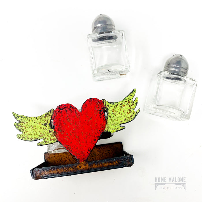 Salt & Pepper Holder: Winged Heart