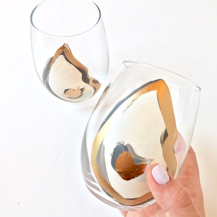 Stemless Wine Glass: Single Oyster